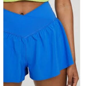 NWT Women's Blue Butterfly Flowy Shorts In Royal Blue XXL